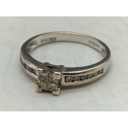 580 - 9ct Diamond Ring. 2.3 Gram. Size K.