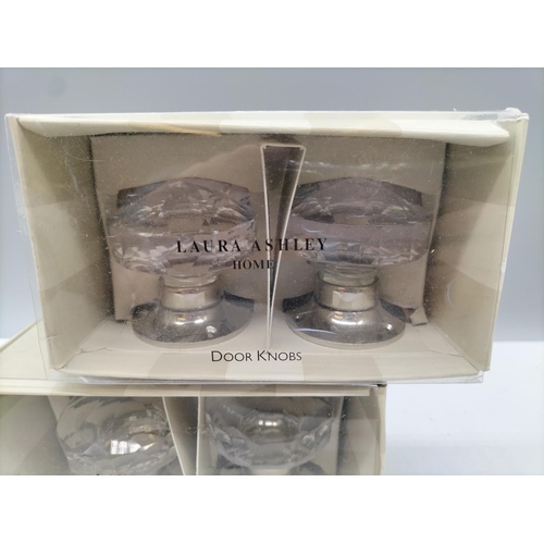 651 - Laura Ashley Clear Glass 'Francis' Door Knobs (4).