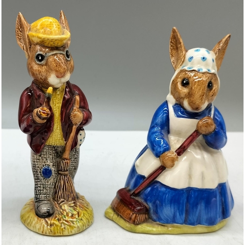 662 - Royal Doulton Bunnykins Figures (3) - 'Mrs Bunnykins Clean Sweep' DB6, 'Mr Bunnykins Autumn Days' DB... 