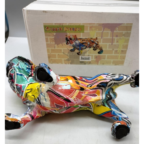 691 - Graffiti Figure of a Bulldog. Boxed. 26cm x 14cm.