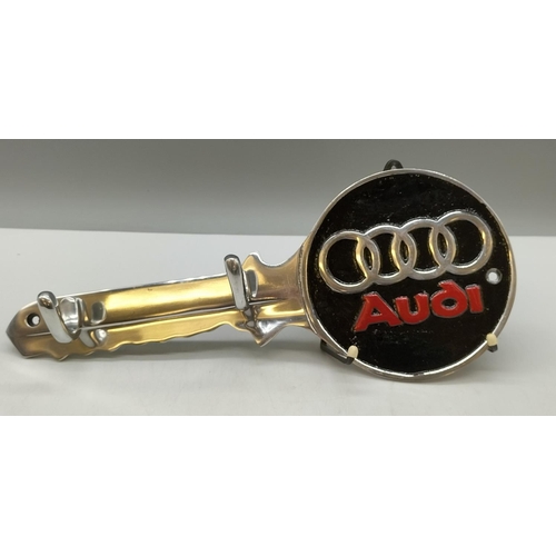 905 - Audi Aluminium 30cm Coat Hook/Key Holder.