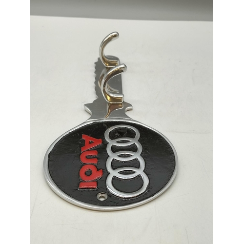 905 - Audi Aluminium 30cm Coat Hook/Key Holder.