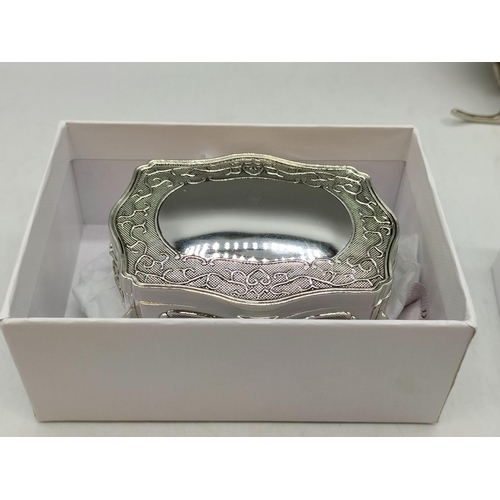 918 - Decorative Silver Plate Trinket Box plus Helicopter Moneybox.