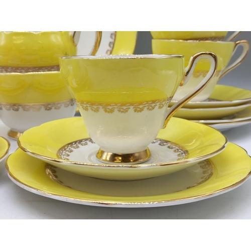 330 - Sutherland China 21 Piece Yellow/Gold Part Tea Set.