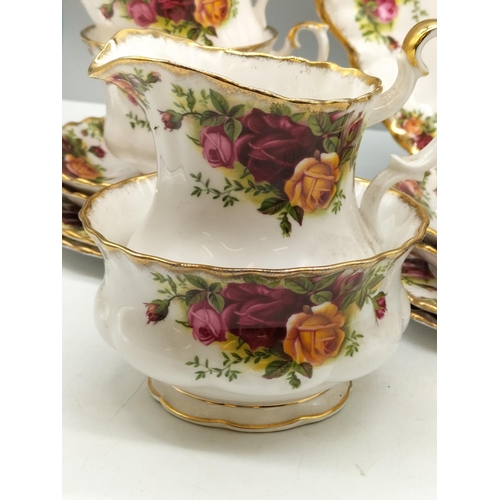 332 - Royal Albert 21 Piece Part Tea Set in the 'Old Country Roses' Pattern.