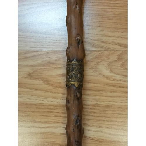 336 - Knotted Wooden Walking Cane.