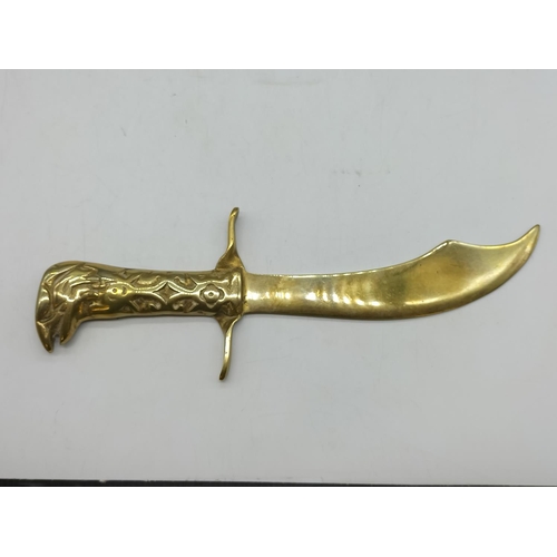 468 - Heavy Brass 'Eagle Head' Knives (2). 31cm x 11cm.