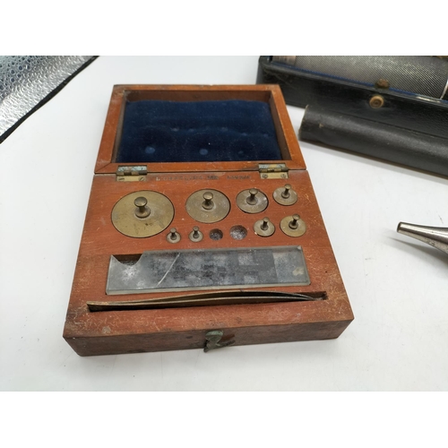 715 - Collection of Scientific/Medical Instruments plus Brass Scale Weights, etc.