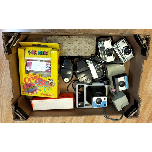 998 - Box of Mixed Cameras and Equipment including Kodak, Polaroid, Rank Aldig Slide Magazine plus Kids Th... 