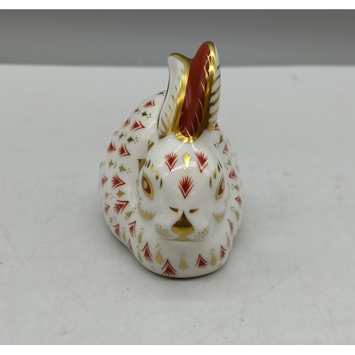 245 - Royal Crown Derby Paperweight 'Red Rabbit' with Gold Stopper. Boxed.