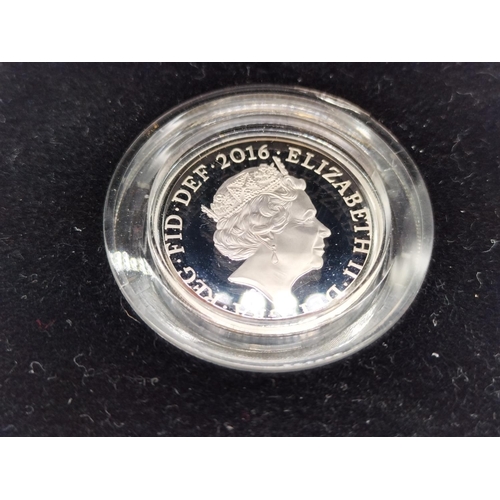 249 - 2016 Silver Proof Piedfort £1 Coin. Mintage Limit 4,500. With Certificate of Authenticity. Boxed.