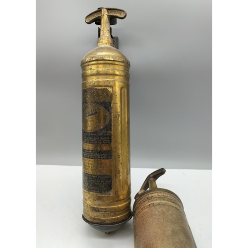 310 - Brass Fire Extinguishers (2). 36cm Long.