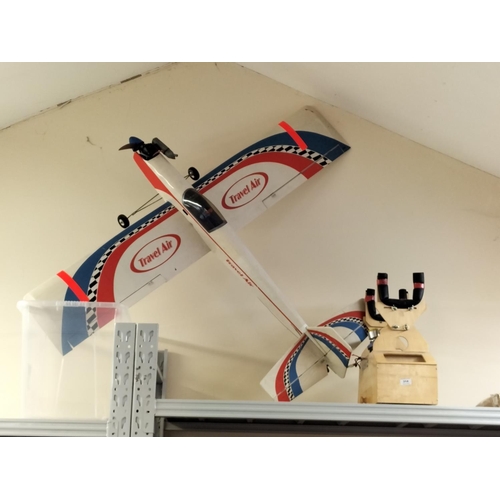 314 - Travel Air Remote Control Aeroplane with Box Stand of Starters, etc. 127cm Long, 156cm Wing Span. Th... 