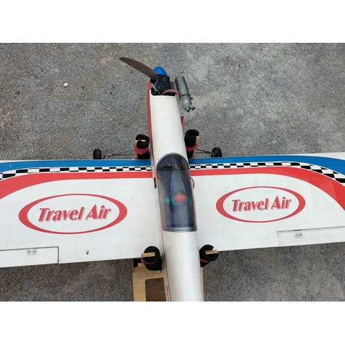 314 - Travel Air Remote Control Aeroplane with Box Stand of Starters, etc. 127cm Long, 156cm Wing Span. Th... 