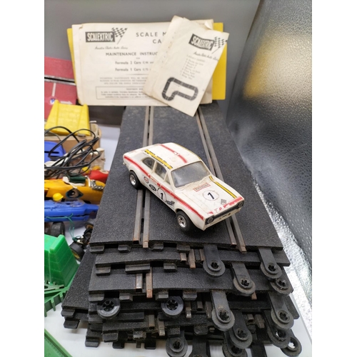 360 - Box of Vintage Scalextric Track, Accessories and Cars.