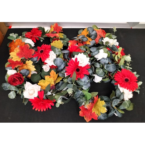 411 - Autumnal Circular Table Wreaths (4) with LED Lights. Wedding Venue Dressings.