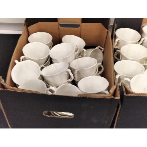 735 - Staffordshire White China Teacups (Approx 100). This Lot is Collection Only.