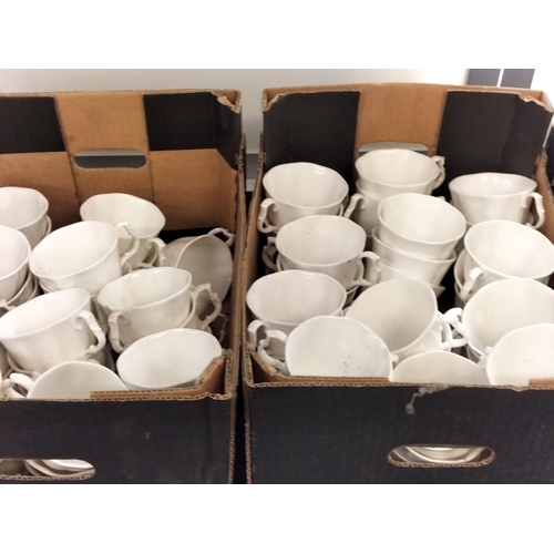 735 - Staffordshire White China Teacups (Approx 100). This Lot is Collection Only.