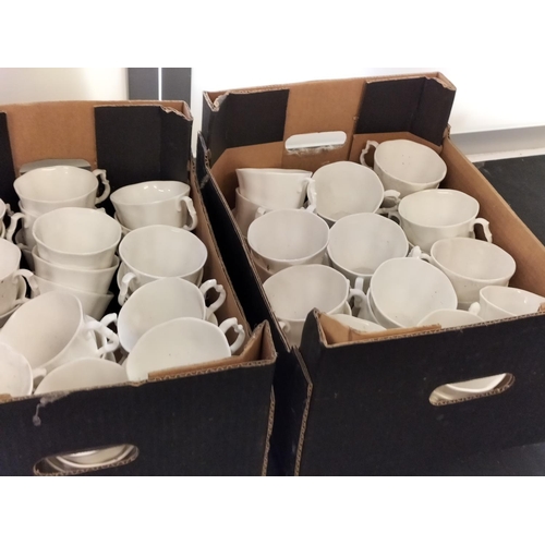 735 - Staffordshire White China Teacups (Approx 100). This Lot is Collection Only.