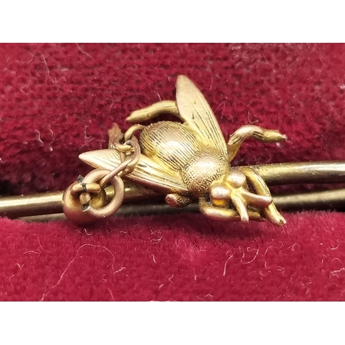 811 - 15ct Gold (Tested) 'Fly' on Base Metal Pin.