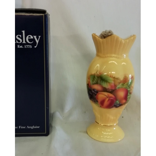 858 - Aynsley 14.5cm Vase in the 'Orchard Gold' Pattern. Boxed.