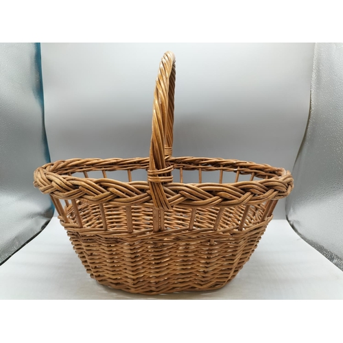 893 - Wicker Basket. 38cm High, 42cm x 32cm