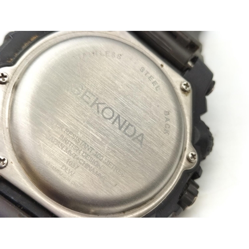 765 - Sekonda Alarm Chrono Large Face Watch W/O.