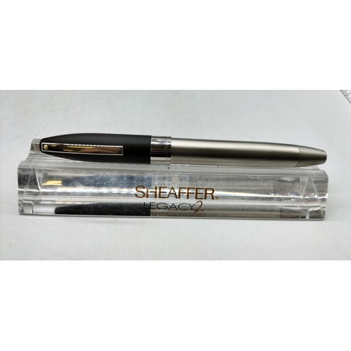 820A - Sheaffer Legacy 2 Fountain Pen with 18ct Gold Nib. In Presentation Box and With Stand.