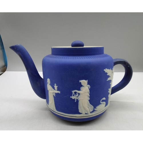 905A - Blue Jasper Teapot. 14cm x 22cm.