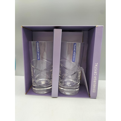 913 - Stuart Crystal Glass Bowl plus 2 x Edinburgh Crystal Glasses.