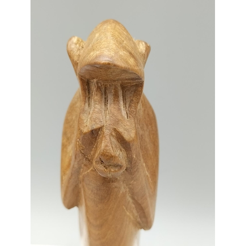 944 - Set of Carved 'Hear No, See No, Speak No Evil' Monkeys. 15cm High.