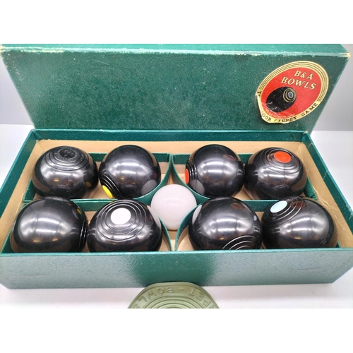 947 - Set of Vintage Carpet Bowls with Jack. Boxed.