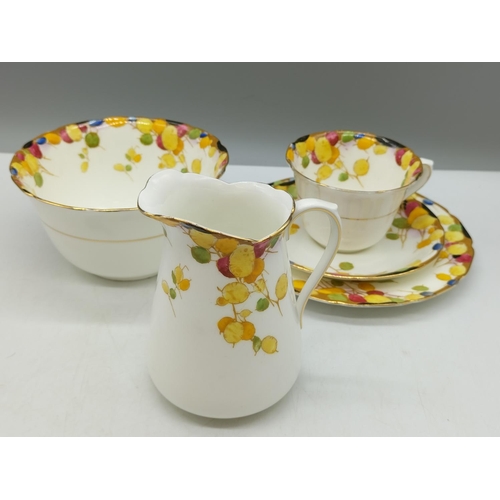 964 - Royal Doulton Trio, Cream Jug and Sugar Bowl in the 'Honesty' Pattern.