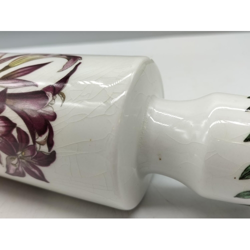 974 - Portmeirion 34cm Rolling Pin in the 'Botanic Garden' Pattern. Crazing to Glaze.