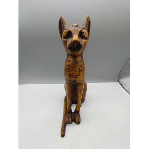 105 - Egyptian 28cm Cat Figure. Tail with Faults.