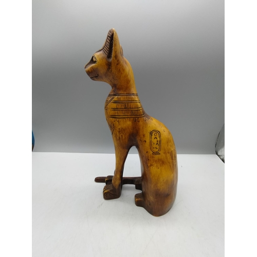105 - Egyptian 28cm Cat Figure. Tail with Faults.