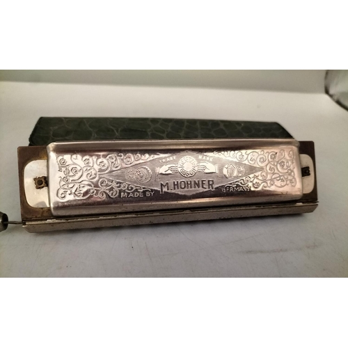 107 - Vintage German 'The Super Chromonica Hohner Chromatic' Harmonica.