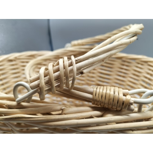 132 - Wicker Twin Handled Basket. 40cm x 30cm. 32cm High including Handle.