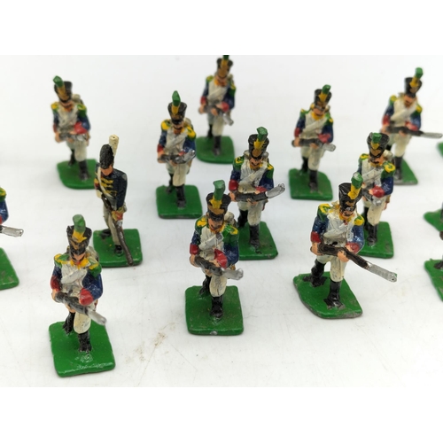 32 Hand Painted 'French' Lead Soldiers.