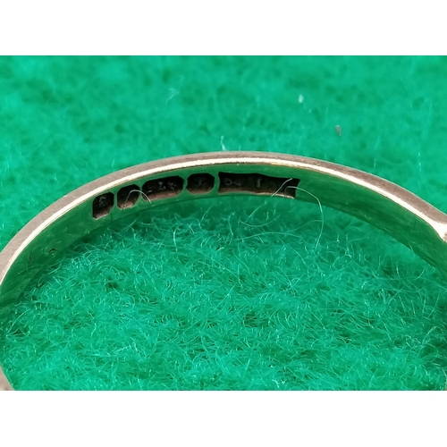 54 - 9ct Gold Sapphire and Diamond Ring. 2.1 Grams. Size M. 1 Stone Missing.