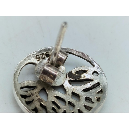67 - 925 Silver 'Tree of Life' Earrings.