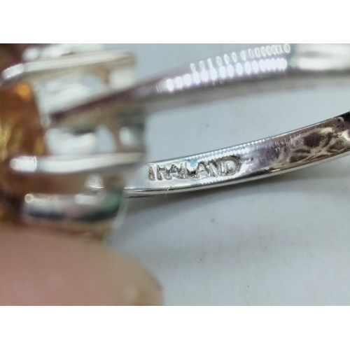 69 - 925 Silver 'Thailand' Ring (Size N), Earrings, Pendant and Chain.