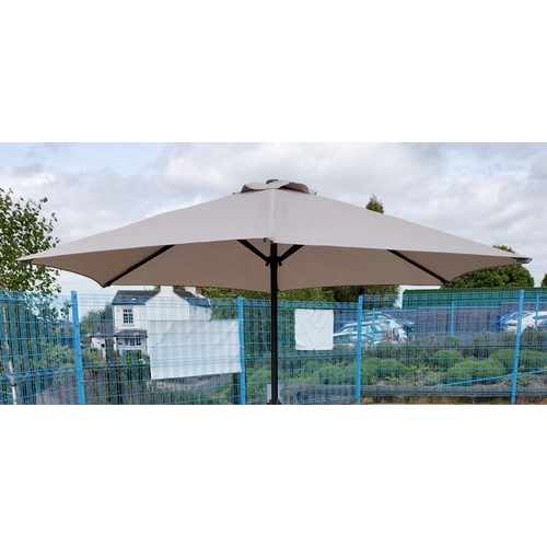 42 - Four Seat Garden Table and Chairs with Wind Up Umbrella. This Lot is Collection Only.