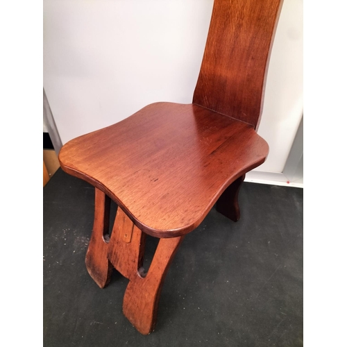 1 - Oak Welsh Loving Chair. 108cm High Back, Seat Height 36cm, Seat 36cm x 33cm. This Lot is Collection ... 