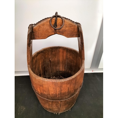 24 - Wooden Pail/Bucket. 60cm High, 35cm Diameter.