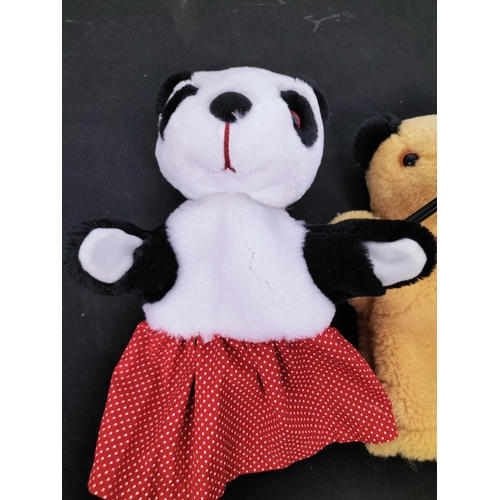 142 - Sooty, Sweep and Sue Hand Puppets. 24cm High.