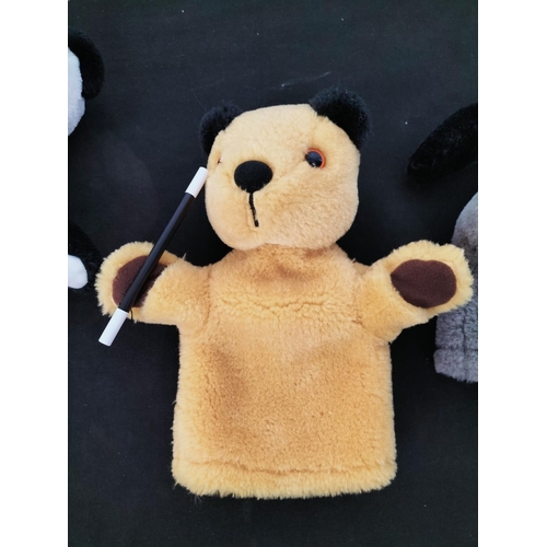 142 - Sooty, Sweep and Sue Hand Puppets. 24cm High.