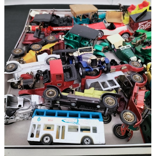 145 - Quantity of Vintage Play Worn Matchbox Die Cast Cars plus Manuals.