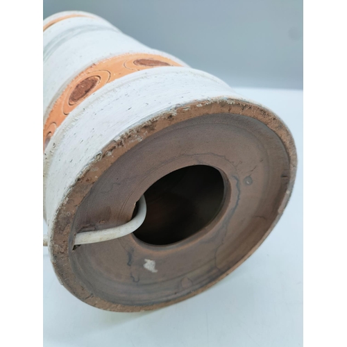 15 - Large Bitossi Italian Mid Century Pottery Lamp in the Ikano Decor. 52cm Tall including Fitting.