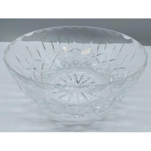 22 - Crystal Glass Fruit Bowl. 11cm High, 23cm Diameter.